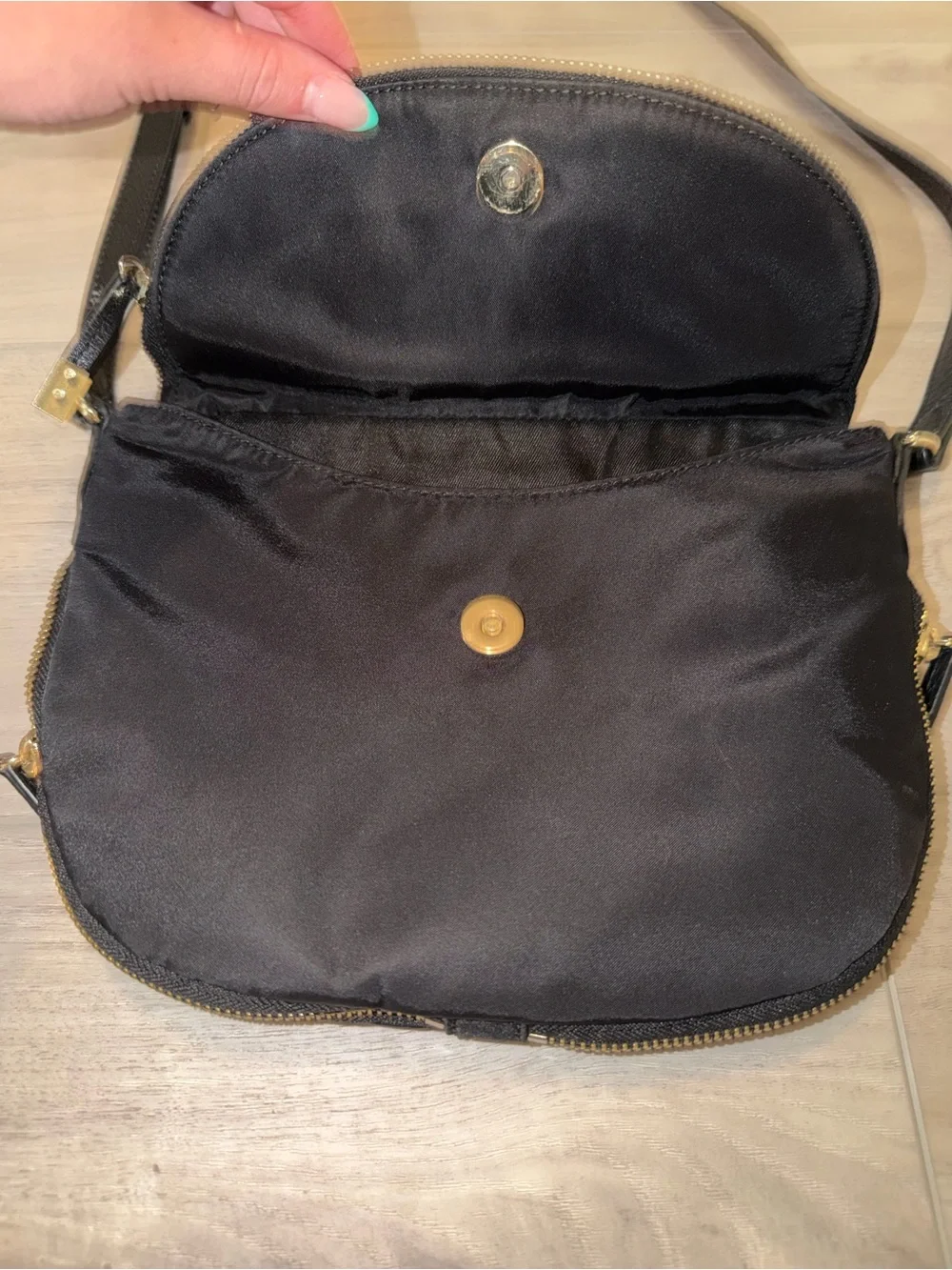 Vince Camuto Black Crossbody with Gold Hardware